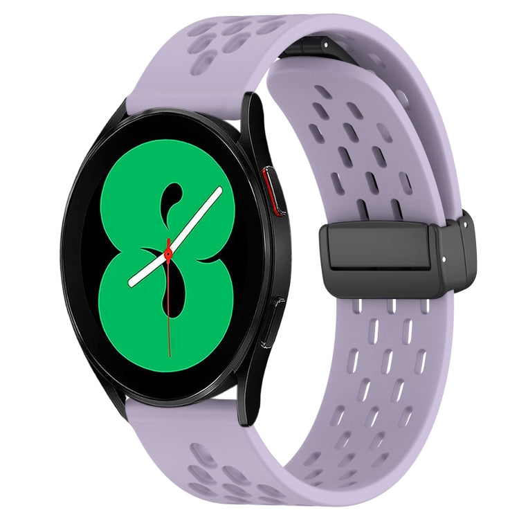 20mm Folding Magnetic Clasp Silicone Watch Band, For Samsung Galaxy Watch 4 44mm
