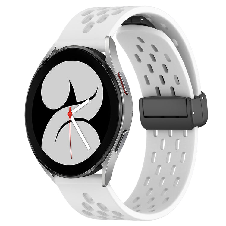 20mm Folding Magnetic Clasp Silicone Watch Band, For Samsung Galaxy Watch 4 40mm