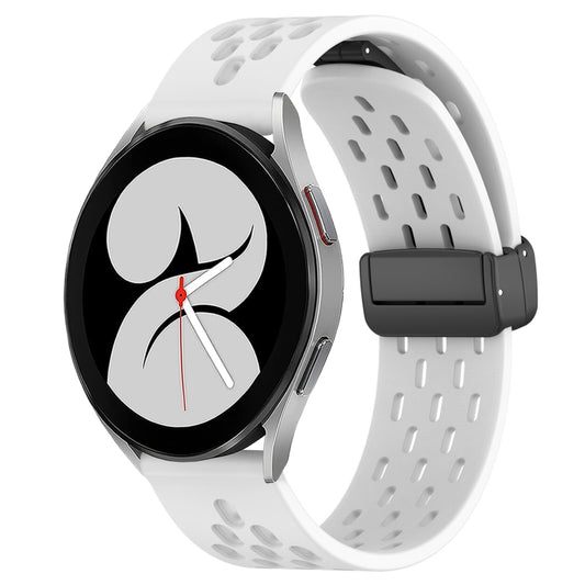 20mm Folding Magnetic Clasp Silicone Watch Band, For Samsung Galaxy Watch 4 40mm