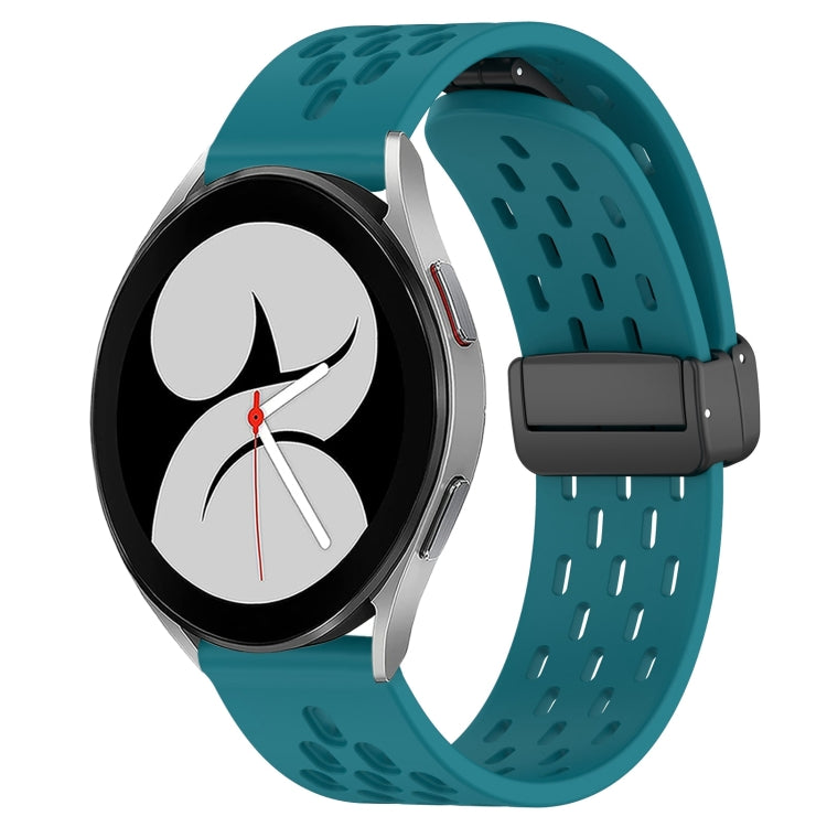20mm Folding Magnetic Clasp Silicone Watch Band, For Samsung Galaxy Watch 4 40mm