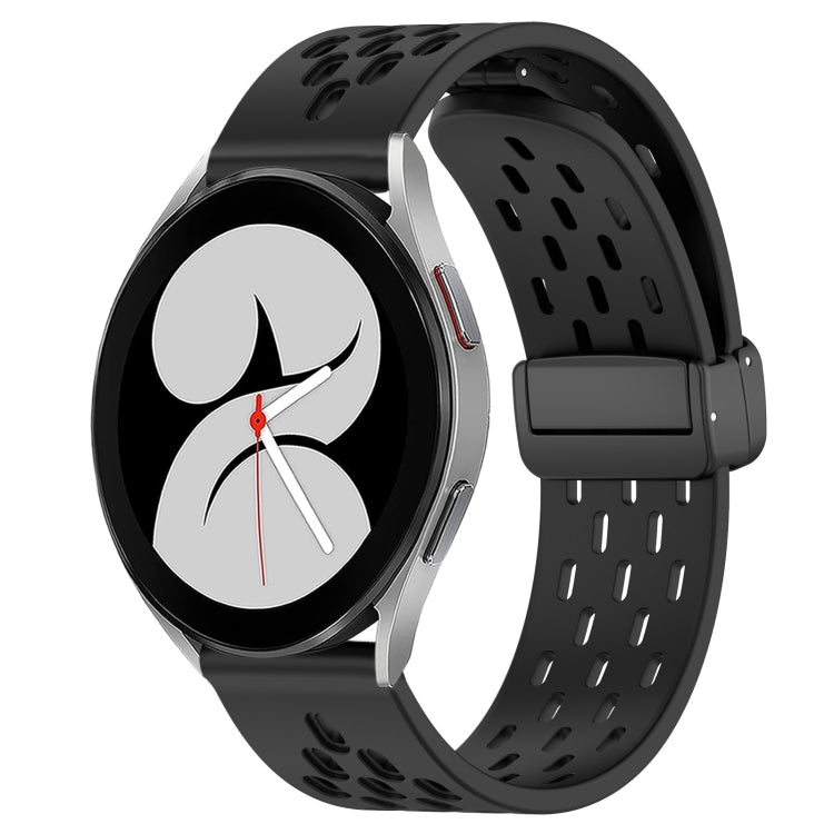 20mm Folding Magnetic Clasp Silicone Watch Band, For Samsung Galaxy Watch 4 40mm