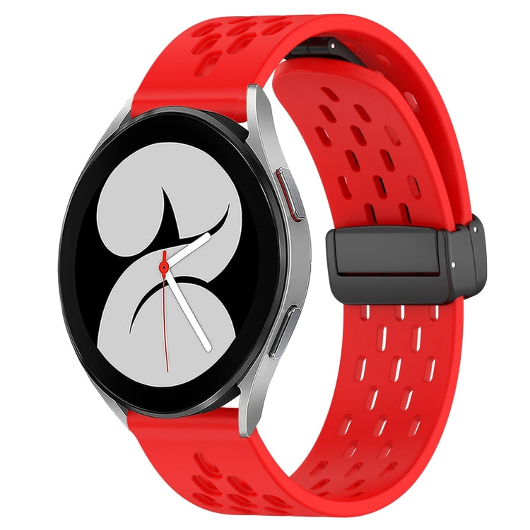20mm Folding Magnetic Clasp Silicone Watch Band, For Samsung Galaxy Watch 4 40mm