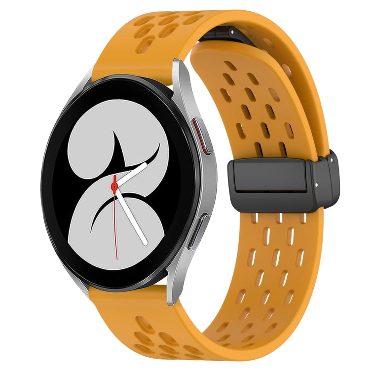 20mm Folding Magnetic Clasp Silicone Watch Band, For Samsung Galaxy Watch 4 40mm