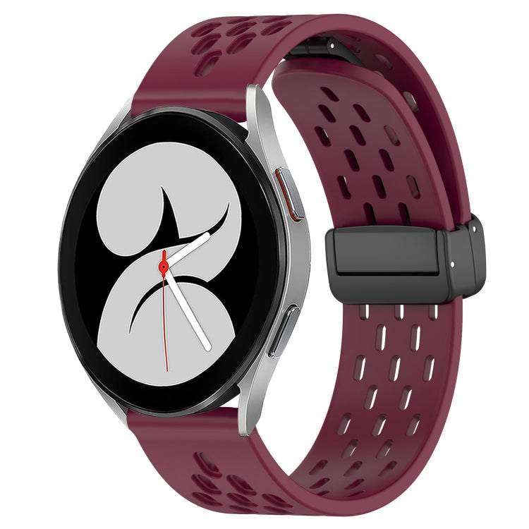 20mm Folding Magnetic Clasp Silicone Watch Band, For Samsung Galaxy Watch 4 40mm