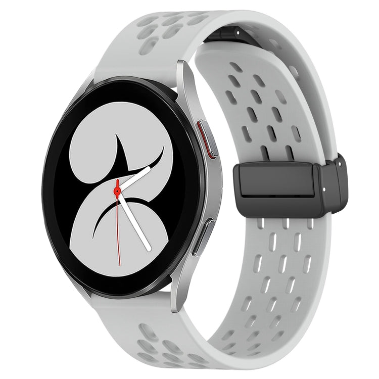20mm Folding Magnetic Clasp Silicone Watch Band, For Samsung Galaxy Watch 4 40mm