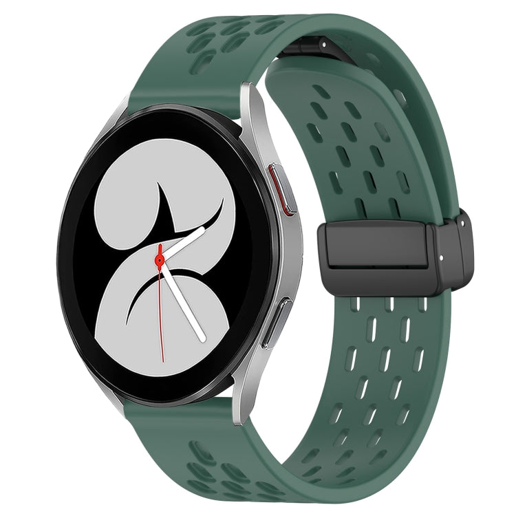 20mm Folding Magnetic Clasp Silicone Watch Band, For Samsung Galaxy Watch 4 40mm