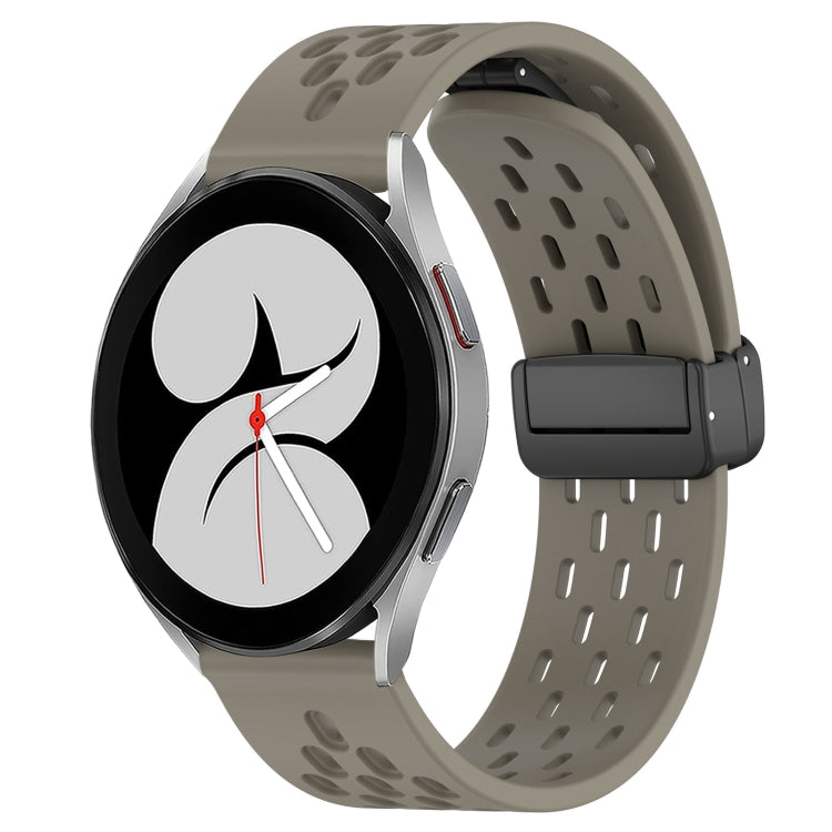 20mm Folding Magnetic Clasp Silicone Watch Band, For Samsung Galaxy Watch 4 40mm