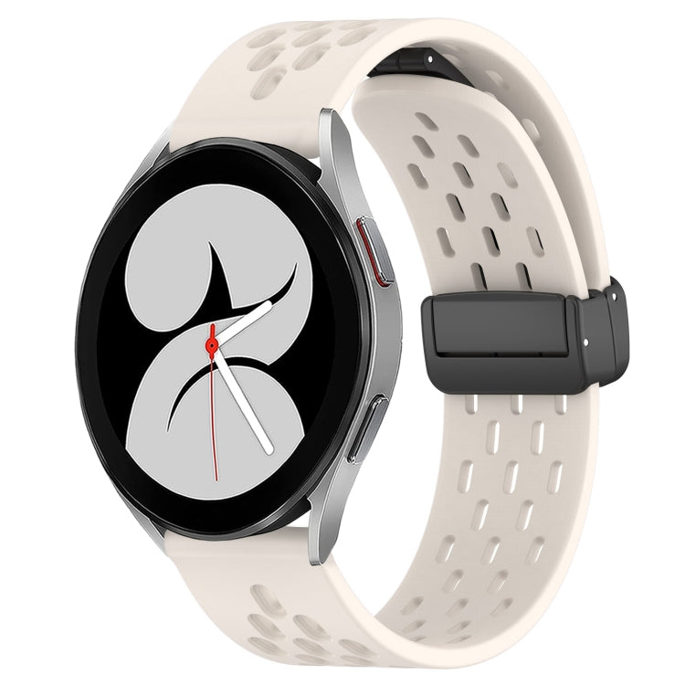 20mm Folding Magnetic Clasp Silicone Watch Band, For Samsung Galaxy Watch 4 40mm