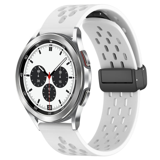 20mm Folding Magnetic Clasp Silicone Watch Band, For Samsung  Galaxy Watch 4 Classic 42mm