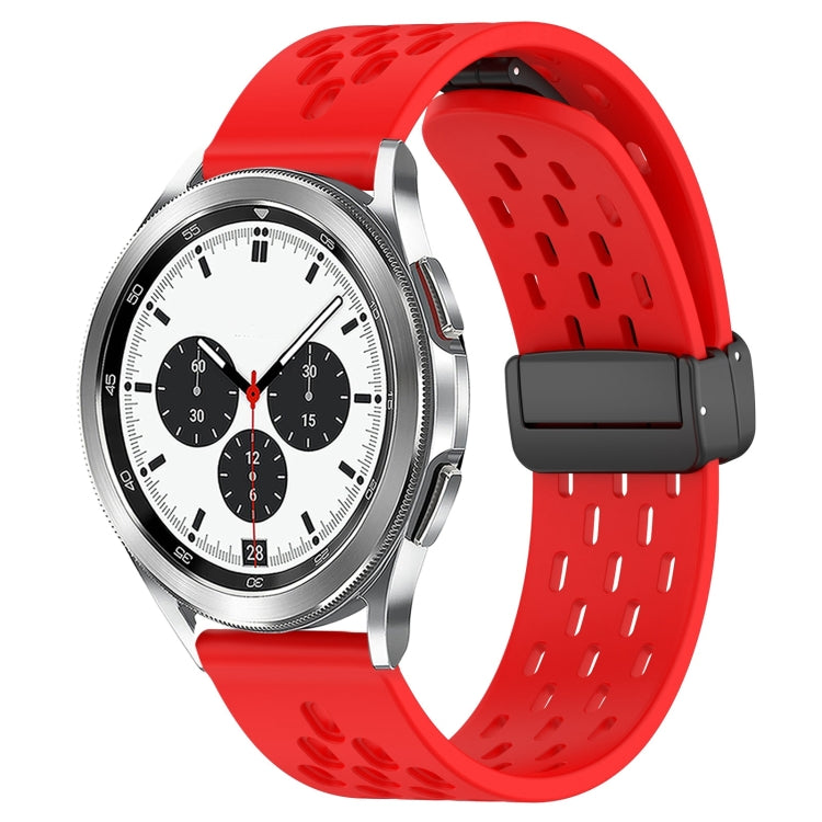 20mm Folding Magnetic Clasp Silicone Watch Band, For Samsung  Galaxy Watch 4 Classic 42mm