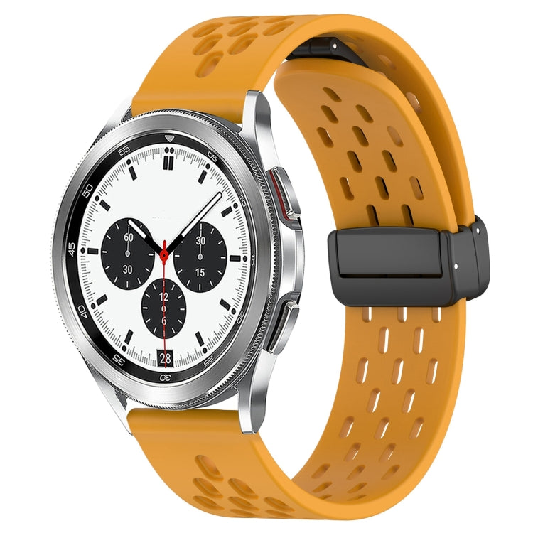 20mm Folding Magnetic Clasp Silicone Watch Band, For Samsung  Galaxy Watch 4 Classic 42mm