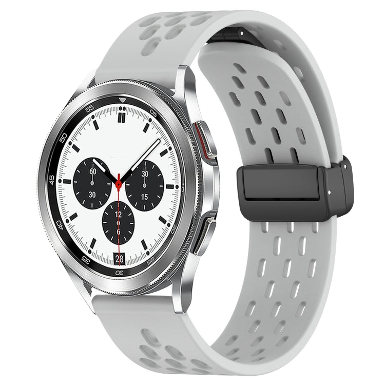 20mm Folding Magnetic Clasp Silicone Watch Band, For Samsung  Galaxy Watch 4 Classic 42mm