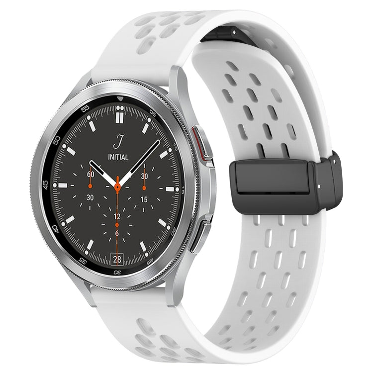 20mm Folding Magnetic Clasp Silicone Watch Band, For Samsung  Galaxy Watch 4 Classic 46mm