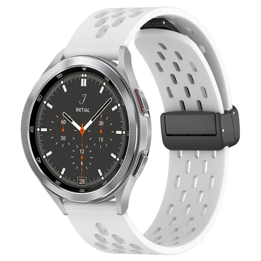 20mm Folding Magnetic Clasp Silicone Watch Band, For Samsung  Galaxy Watch 4 Classic 46mm