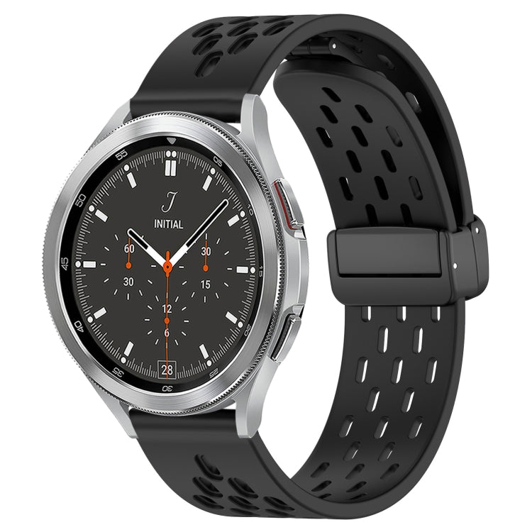 20mm Folding Magnetic Clasp Silicone Watch Band, For Samsung  Galaxy Watch 4 Classic 46mm