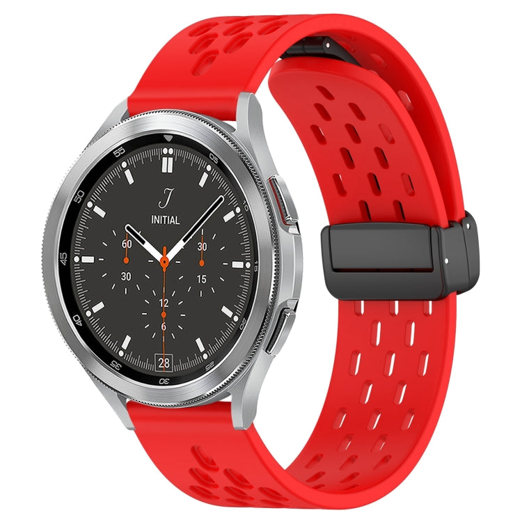 20mm Folding Magnetic Clasp Silicone Watch Band, For Samsung  Galaxy Watch 4 Classic 46mm