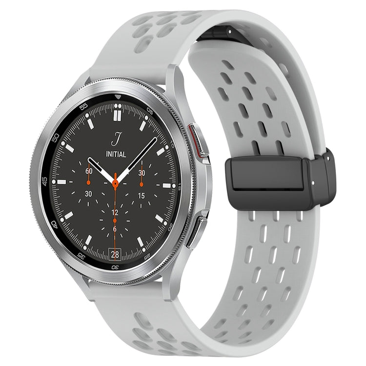 20mm Folding Magnetic Clasp Silicone Watch Band, For Samsung  Galaxy Watch 4 Classic 46mm
