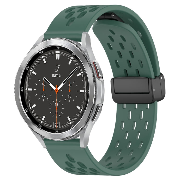 20mm Folding Magnetic Clasp Silicone Watch Band, For Samsung  Galaxy Watch 4 Classic 46mm
