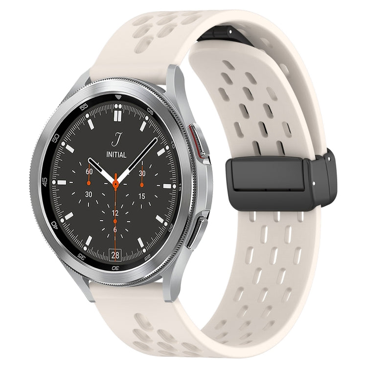 20mm Folding Magnetic Clasp Silicone Watch Band, For Samsung  Galaxy Watch 4 Classic 46mm