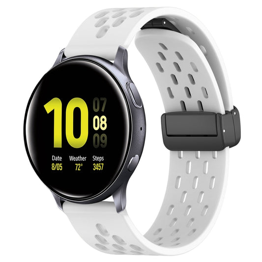 20mm Folding Magnetic Clasp Silicone Watch Band, For Samsung Galaxy Watch Active 2 40mm