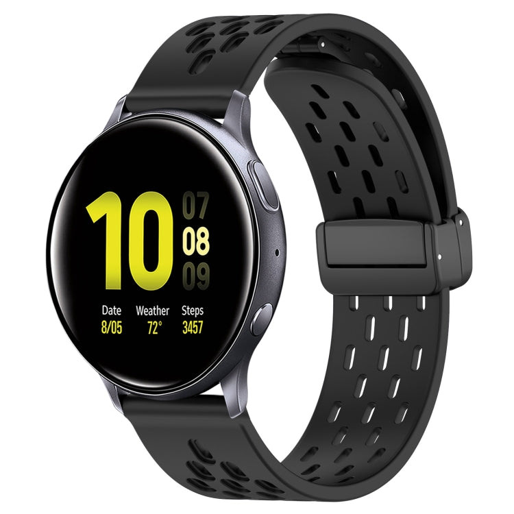 20mm Folding Magnetic Clasp Silicone Watch Band, For Samsung Galaxy Watch Active 2 40mm