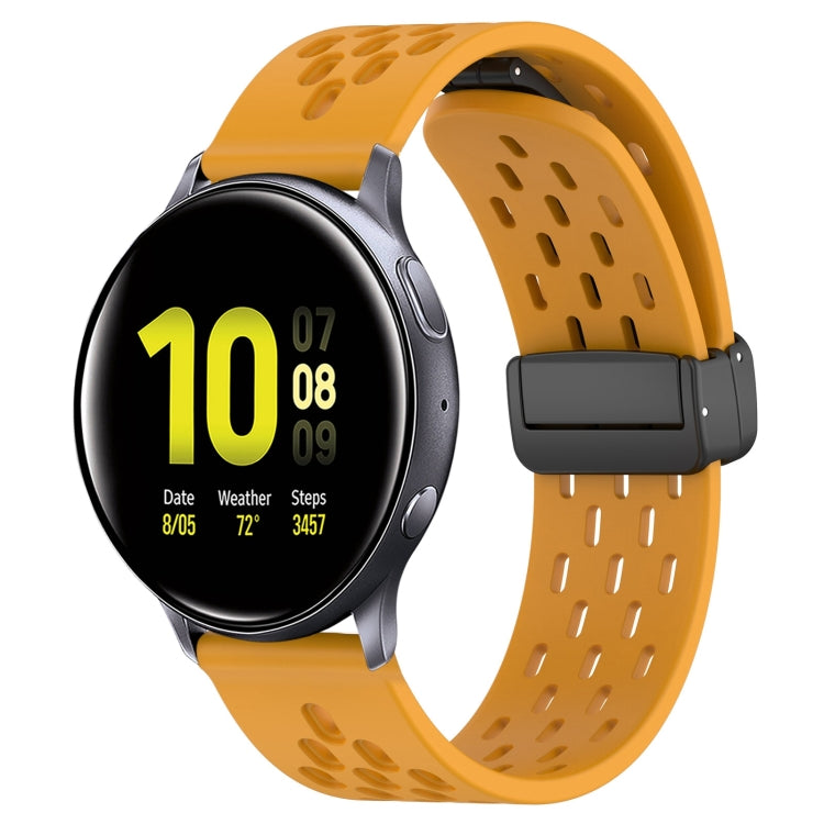 20mm Folding Magnetic Clasp Silicone Watch Band, For Samsung Galaxy Watch Active 2 40mm