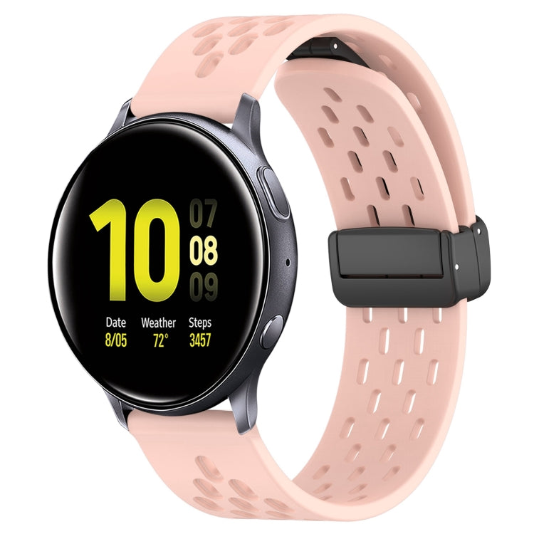 20mm Folding Magnetic Clasp Silicone Watch Band, For Samsung Galaxy Watch Active 2 40mm