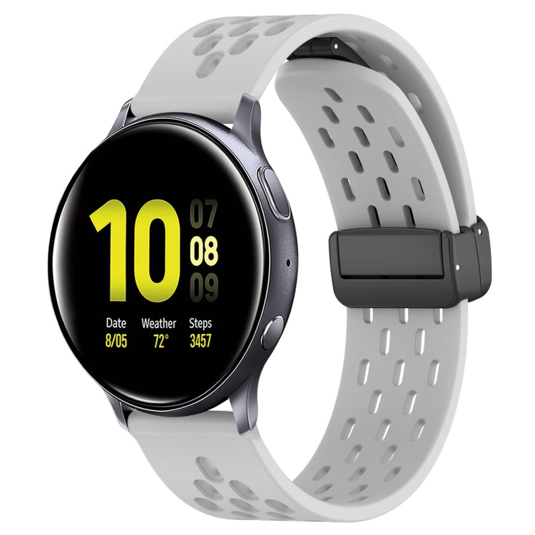 20mm Folding Magnetic Clasp Silicone Watch Band, For Samsung Galaxy Watch Active 2 40mm