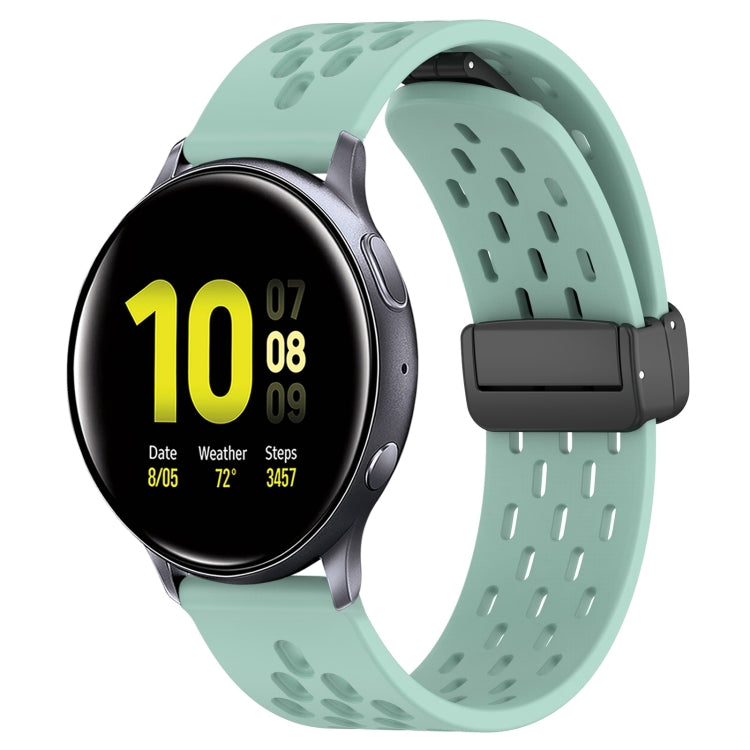 20mm Folding Magnetic Clasp Silicone Watch Band, For Samsung Galaxy Watch Active 2 40mm