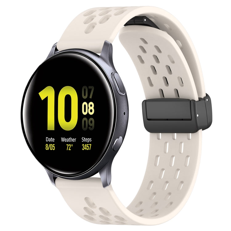 20mm Folding Magnetic Clasp Silicone Watch Band, For Samsung Galaxy Watch Active 2 40mm