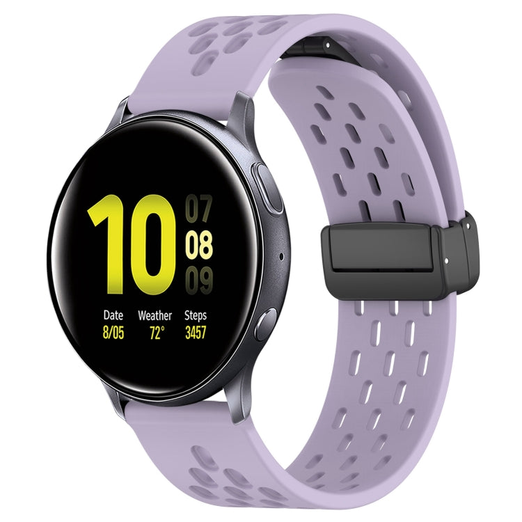 20mm Folding Magnetic Clasp Silicone Watch Band, For Samsung Galaxy Watch Active 2 40mm