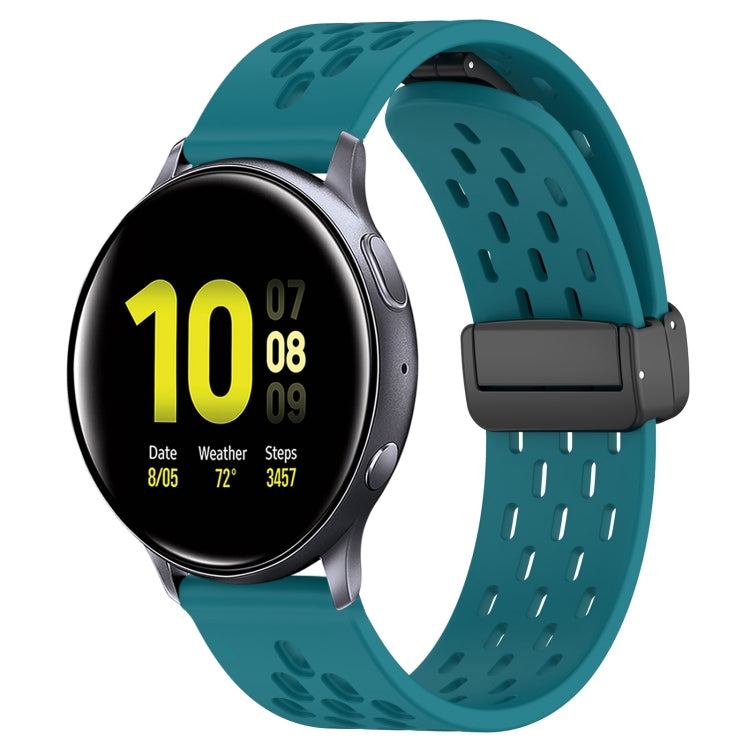 20mm Folding Magnetic Clasp Silicone Watch Band, For Samsung Galaxy Watch Active 2 44mm