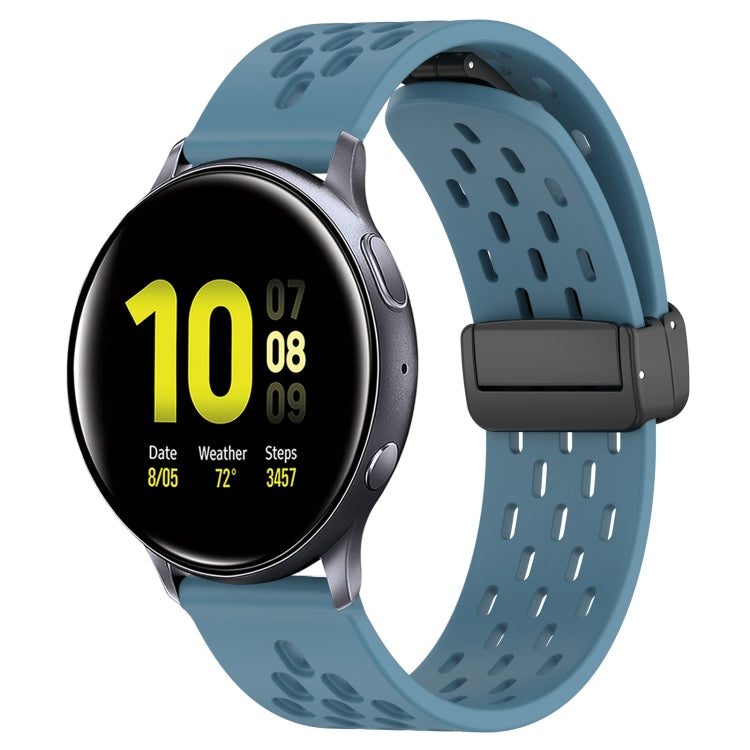 20mm Folding Magnetic Clasp Silicone Watch Band, For Samsung Galaxy Watch Active 2 44mm