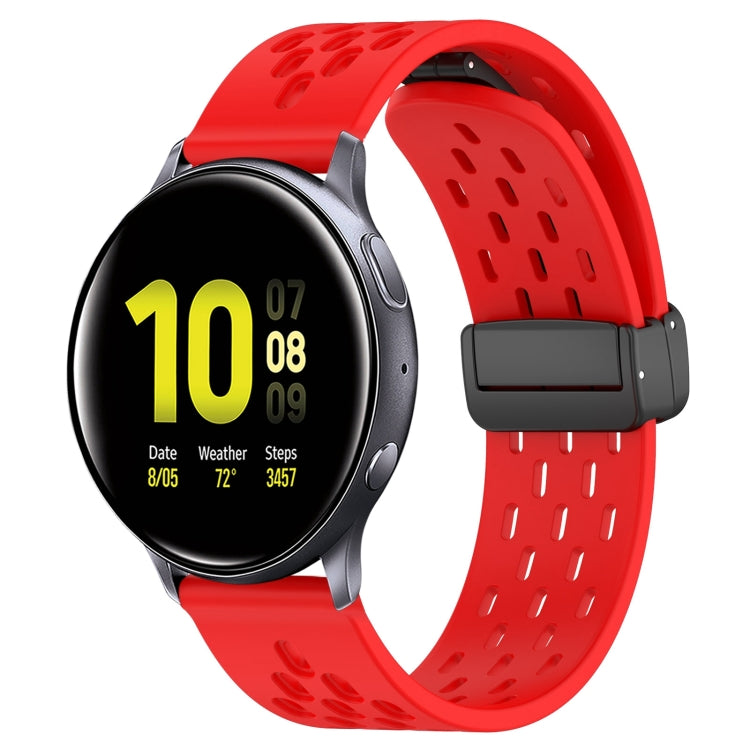 20mm Folding Magnetic Clasp Silicone Watch Band, For Samsung Galaxy Watch Active 2 44mm