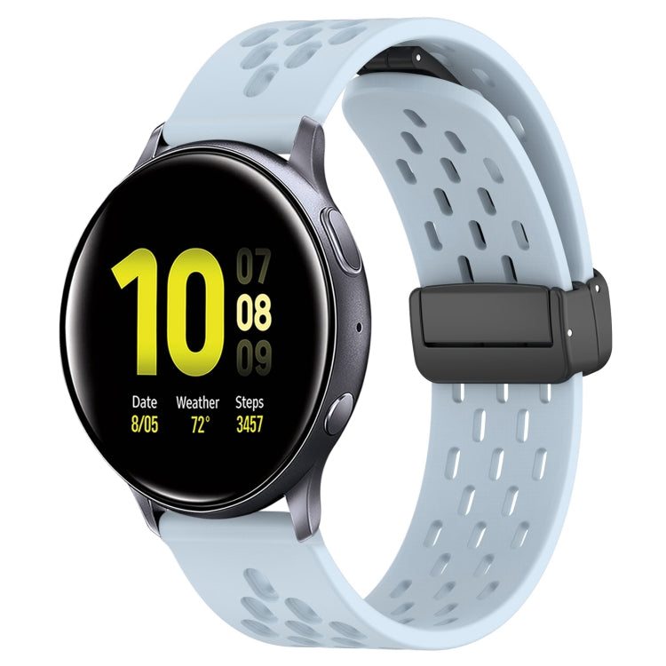 20mm Folding Magnetic Clasp Silicone Watch Band, For Samsung Galaxy Watch Active 2 44mm