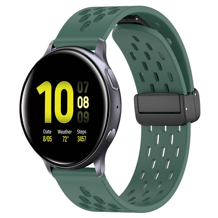 20mm Folding Magnetic Clasp Silicone Watch Band, For Samsung Galaxy Watch Active 2 44mm