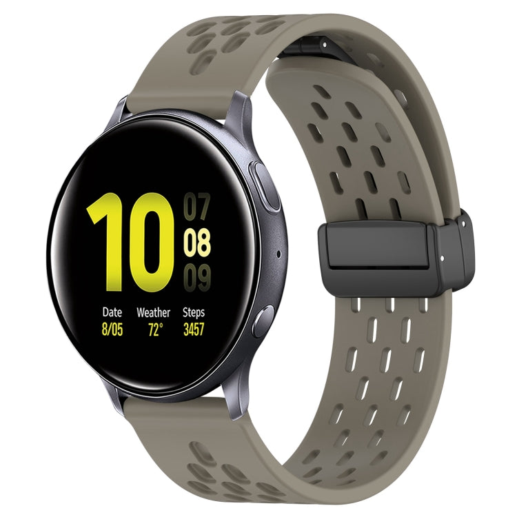 20mm Folding Magnetic Clasp Silicone Watch Band, For Samsung Galaxy Watch Active 2 44mm