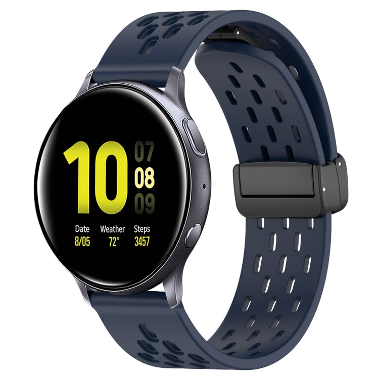 20mm Folding Magnetic Clasp Silicone Watch Band, For Samsung Galaxy Watch Active 2 44mm