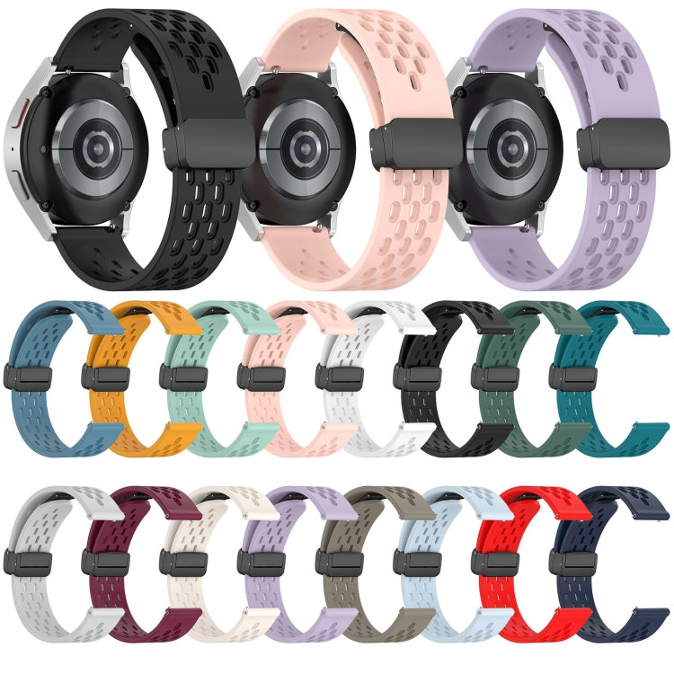 20mm Folding Magnetic Clasp Silicone Watch Band, For Samsung Galaxy Watch 4 40mm