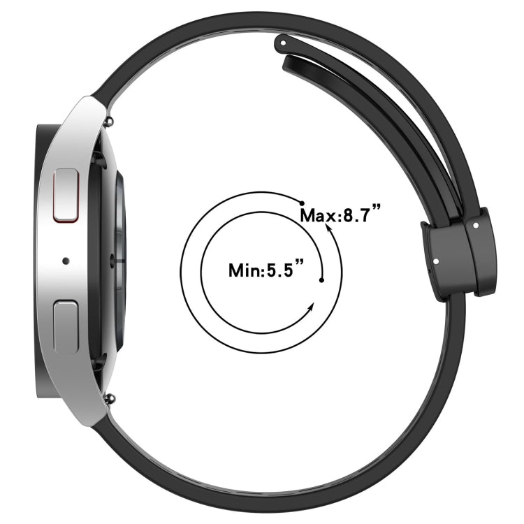 20mm Folding Magnetic Clasp Silicone Watch Band, For Samsung Galaxy Watch 5  40mm