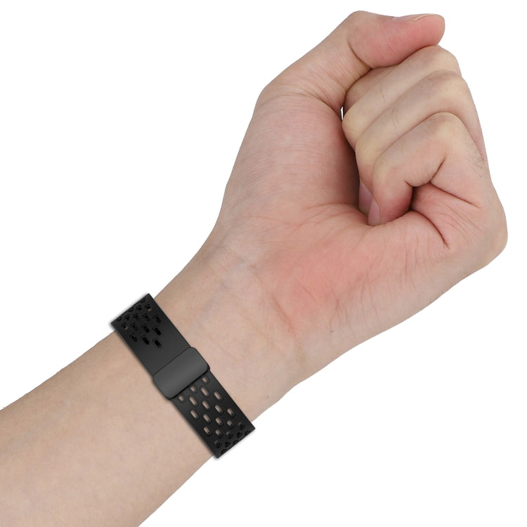 20mm Folding Magnetic Clasp Silicone Watch Band, For Samsung Galaxy Watch 5  40mm