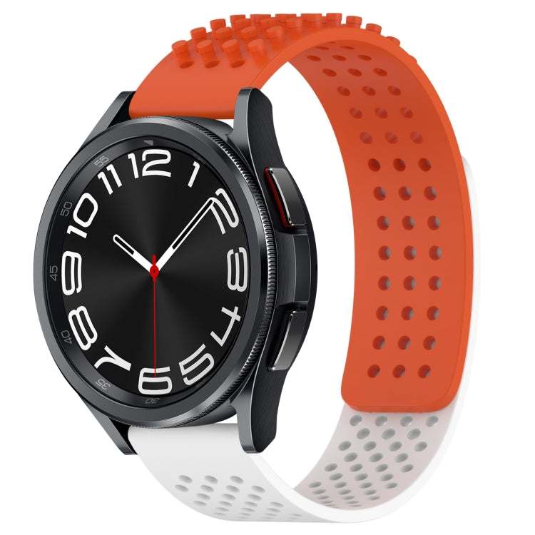 20mm Holes Breathable 3D Dots Silicone Watch Band, For Samsung Galaxy Watch 6 Classic 47mm