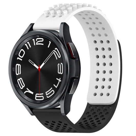 20mm Holes Breathable 3D Dots Silicone Watch Band, For Samsung Galaxy Watch 6 Classic 43mm