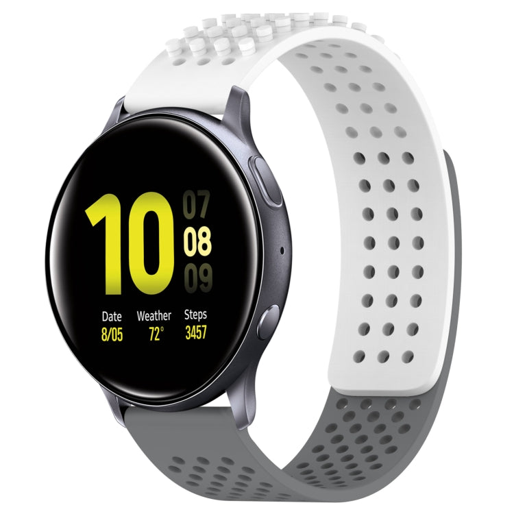 20mm Holes Breathable 3D Dots Silicone Watch Band, For Samsung Galaxy Watch Active 2 40mm