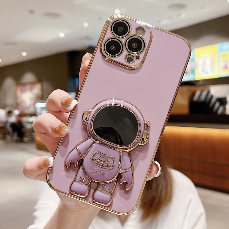 Electroplating Astronaut Holder Phone Case, For iPhone 15 Pro Max, For iPhone 15 Pro, For iPhone 15 Plus, For iPhone 15