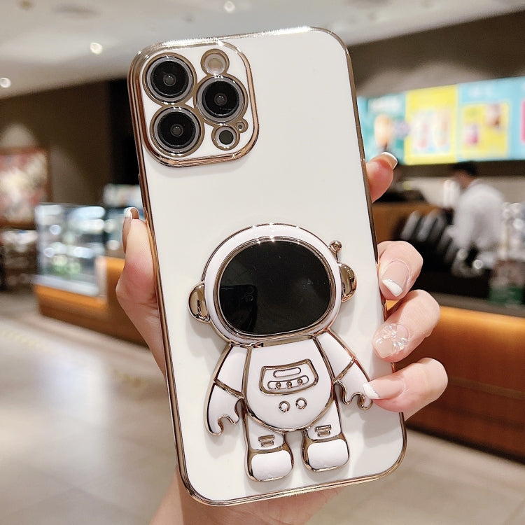 Electroplating Astronaut Holder Phone Case, For iPhone 15 Pro Max, For iPhone 15 Pro, For iPhone 15 Plus, For iPhone 15