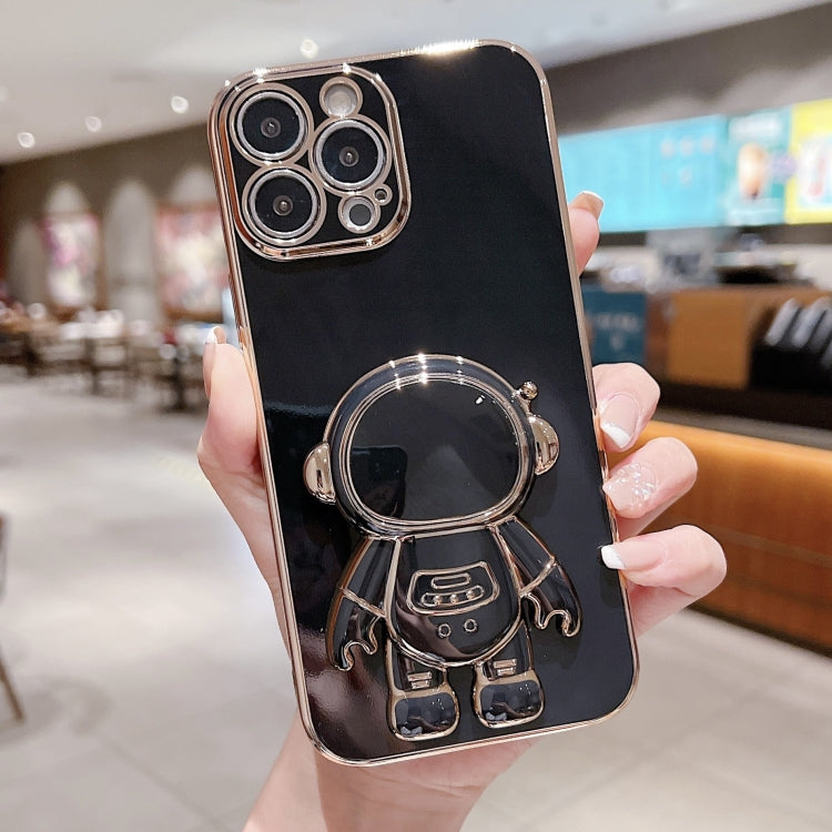 Electroplating Astronaut Holder Phone Case, For iPhone 15 Pro, For iPhone 15 Plus, For iPhone 15