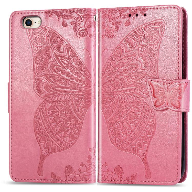 Butterfly Love Flower Embossed Leather Phone Case, For iPhone 16, iPhone 16e