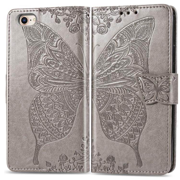 Butterfly Love Flower Embossed Leather Phone Case, For iPhone 16, iPhone 16e