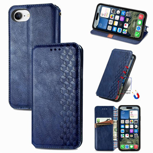 Cubic Grid Pressed Magnetic Leather Phone Case, For iPhone 16e, For iPhone 16 Pro Max, For iPhone 16 Pro